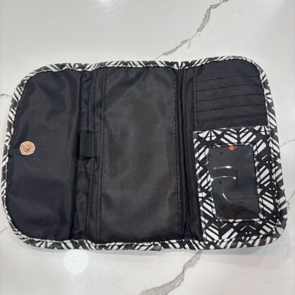 KAVU Wallet Big Spender Trifold Canvas Black/White With Black Inner Lining - Picture 2 of 4